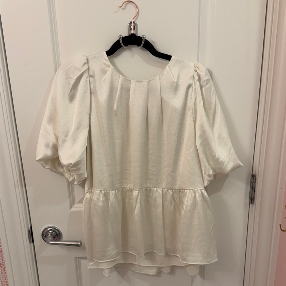 Lilly Pulitzer short sleeve cream white blouse size 12